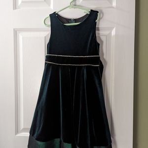 Dark green velvet formal dress